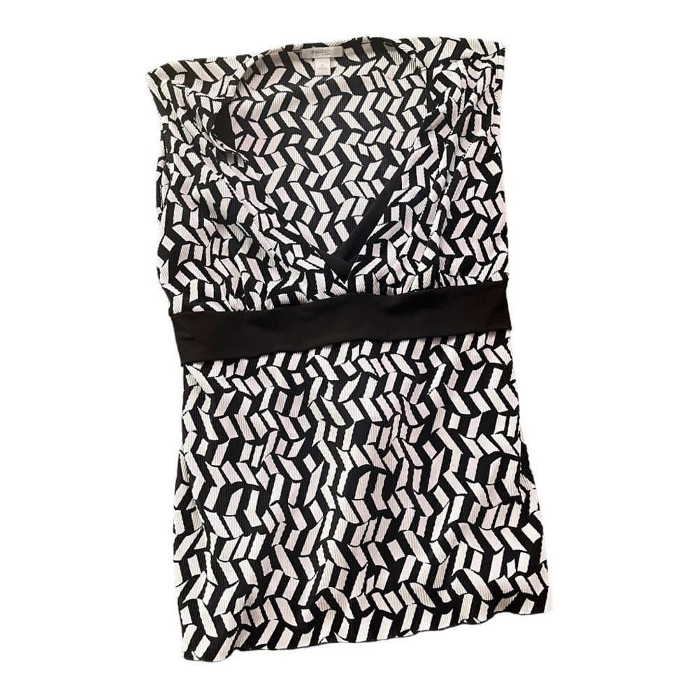 Dress Barn Beautiful Blouse Black & White Ties in the Back Women’s 1X